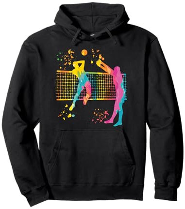 Volleyballspieler Colorsplash Mädchen Kinder Beach Volleyball Pullover Hoodie