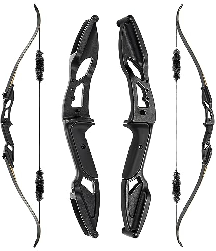 REAWOW Recurvebogen und Pfeil Set 45lbs, ErwachseneTakedown Bogenschießen Laminierte Glasfaserplatte Bambus Geschenk Für Recurve Bogen Outdoor