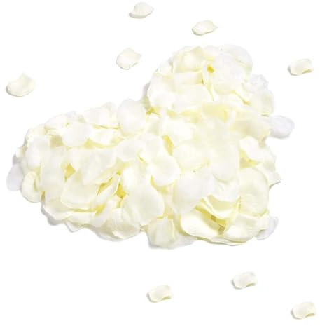 YNYCIPZ Fleurs artificielles,Pétales de Rose en Rayonne pour décoration Romantique, Saint-Valentin, Anniversaires de Mariage et fiançailles (2000 pièces, Blanc)