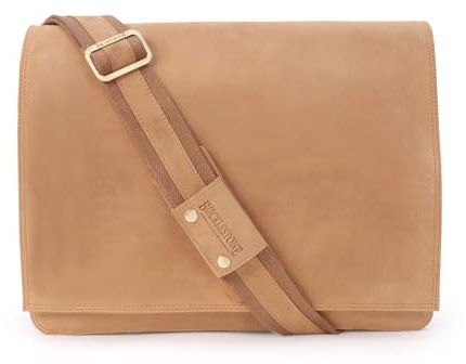 Bucklestone - Grande Borsa Messenger in Pelle Porta PC 17 Pollici - Borsa a Tracolla Lavoro Uomo - Sezione Laptop Trapuntata - Chester Marrone Chiaro