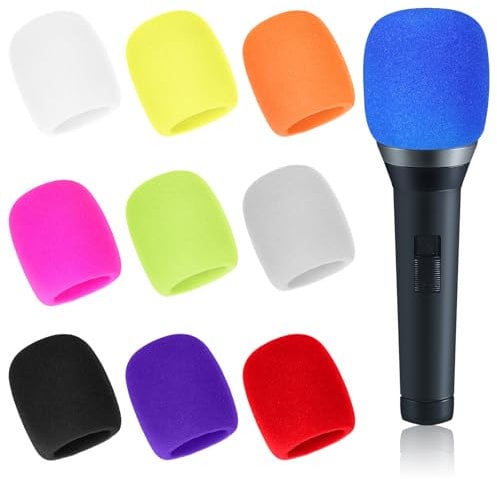 20 Pcs Microphone Foam Covers Foam Mic Cover Handheld Microphone Windscreen Thick Handheld Stage Microphone Cover Foam DJ Microphone Covers (Multicolored)