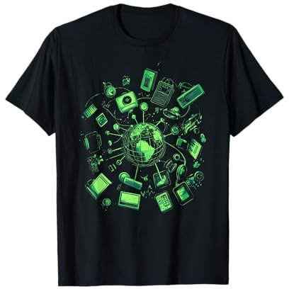 Ilustración de Gadgets Retro de Tecnología Vintage Camiseta