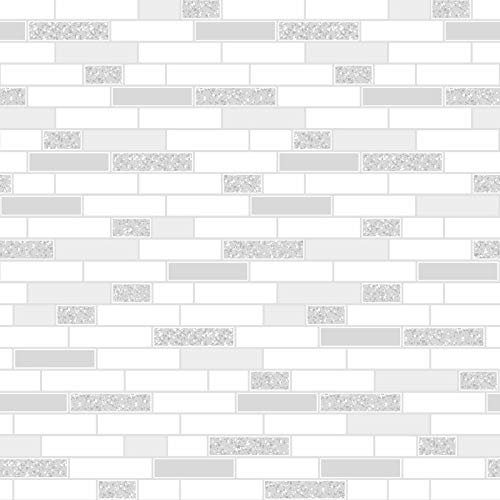 HOLDEN GRANITE OBLONG TILES BRICKS KITCHEN & BATHROOM TILING ON A ROLL WALLPAPER (89193 GREY SILVER)