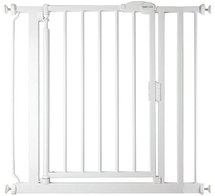 Safetots Pressure Fit Self Closing Stair Gate, 82.2cm - 89.2cm, White, Auto Closing Baby Gate, Safety Barrier for Toddler, Easy Installation