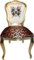 Pompöös by Casa Padrino Luxus Barock Esszimmer Stuhl Leopard / Weiß / Gold Glitzerkrone & Engelsflügel - Pompööser Barock Stuhl designed by Harald Glööckler