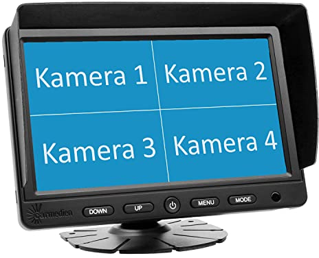 Carmedien 7 Quad Monitor CM-NMR7Q4 für Rückfahrkameras Split Screen Bildschirm 4 V In TFT Display 12V 24V
