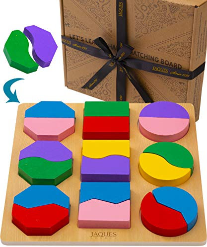 Jaques of London Montessori Wooden Shape Puzzle for 1 Year Olds