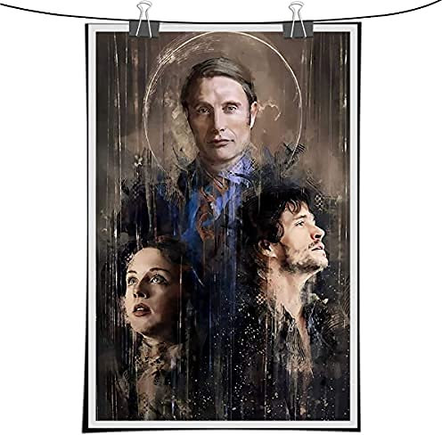 Hannibal Lecter Filmposter, psychologische Wandkunst, Leinwand-Poster, Druck, Gemälde, Heimdekoration, D, 30,5 x 45,7 cm, ungerahmt