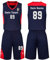 HDSD Benutzerdefiniert Trikot Kinder Erwachsene Basketball Jersey & Shorts 2 Teiliges Set Name Nummer Team Logo Personifizieren Basketball Trikots (Saphirblau)