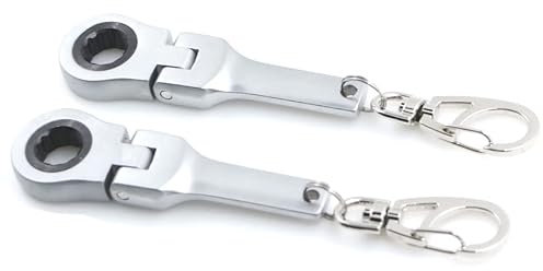GT//Rotors 10mm Ratchet Wrench Keychain Flex Head Key Ring (2 Pack)