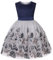 BUNNY LULU Mädchen Kleid mit schräger Schulter, Brautjungfer, Hochzeit, Prinzessin, Kinder, Schleife, Geburtstagsball, Party, Show, Abend, Lavendel.（Marineblau,11-12 Jahre）