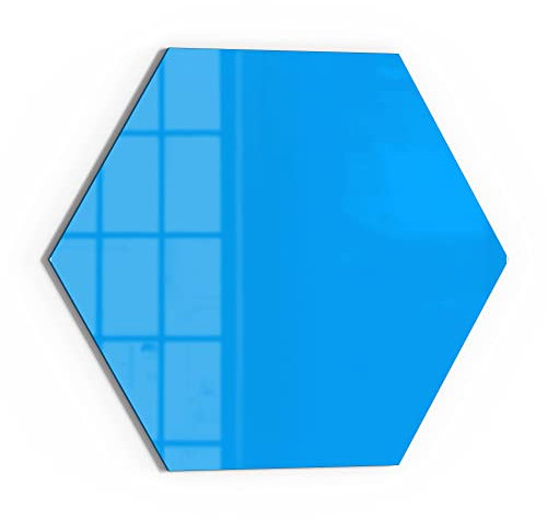 DEQORI Glas-Magnettafel | 55x47,6 cm groß | Unifarben - Hellblau | Memo-Board aus Glas | Magnetboard inkl. Magnete, Stift & Tuch für Küche & Büro | Tafel magnetisch & beschreibbar
