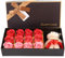 YUMILI Regalo de Flores, Caja de Regalo romántica, 12 Flores de Rosa Jabón Flor Oso de Peluche Día de San Valentín Día de la Madre Regalo romántico con Caja (Rojo) para Ella