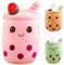 Bubble Tea Peluche Kawaii Cuscino Gigante Boba Bambola di Peluche Morbidosi Cute Tazza Perla Tè Al Latte Peluche Animato (50cm, Rosa)
