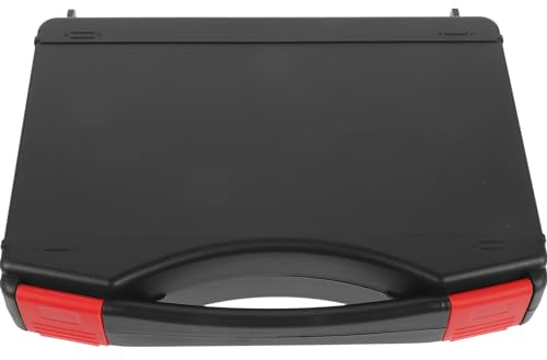 Angoily Mallette de transport en plastique - Petite mallette rigide - Boîte de transport portable - Étanche - Pour appareil photo - Boîte de rangement de fichiers - Noir
