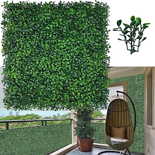 ODTORY Künstlicher Gras, Wandhintergrund, 50,8 x 50,8 cm, 12P, UV-Schutz, Buchsbaum-Paneele für drinnen und draußen, grüne Wanddekoration und Efeuzaun-Abdeckung, Privatsphäre