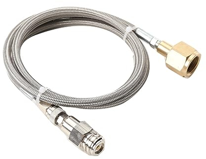 QAVODB Adapter Hochdruckschlauch 60Zoll (1,5 m) Rohrtyp,8,3mm Rohrdurchmesser, 1500psi für grössere CO2 Flaschen geeignet,für Wassersprudler CO2 Schlauch umfüllen,für Grohe Blue Home