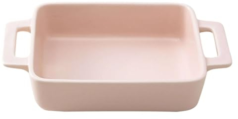 TYMYYS Plats De Cuisson Pour Le Four, Petites Casseroles, Plat à Four En Céramique, Plaque De Cuisson Ronde, Plat à Rôtir-rose-20x12x5cm, 500ml