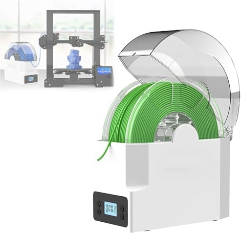 Secador de filamento, caja seca de almacenamiento de impresión 3D, compatible con filamento 3D de 1,75, 2,85, 3,00 mm, temperatura ajustable de 3 velocidades y función de sincronización