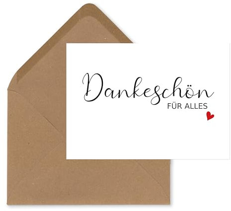 TypeStoff Postkarte Dankeschön für Alles - inkl. Briefumschlag Geschenk - KP-01488