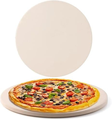 Nuwave Pizzastein, 29,1 cm, verbesserte 0,12 cm Dicke, langlebig, sicherer Backstein für Grill oder Ofen, thermisch schockbeständig, natürlicher Cordierit-Backstein, -17 °C beständig, rund