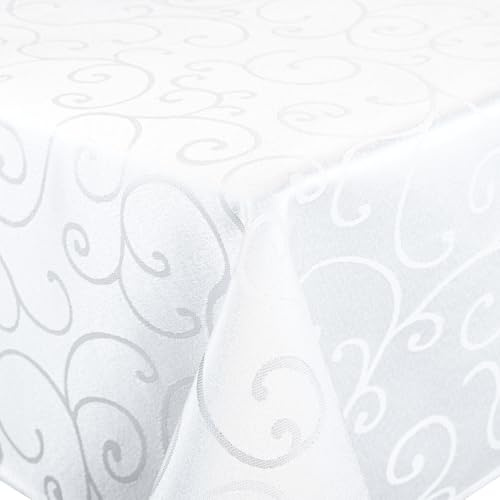 AMFUN Tischdecke Abwaschbar Rechteckig, Jacquard Tischwäsche, 100 x 140 cm Tischtuch, Tischdecke Abwaschbar Ornamente für Küche, Party, Schmutzabweisend, Pflegeleich
