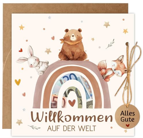 Hongma Tarjeta de nacimiento para bebé, tarjeta de felicitación con sobre, tarjeta de nacimiento para nacimiento, niña, niño, bienvenida, tarjeta de regalo para baby shower, bautizo