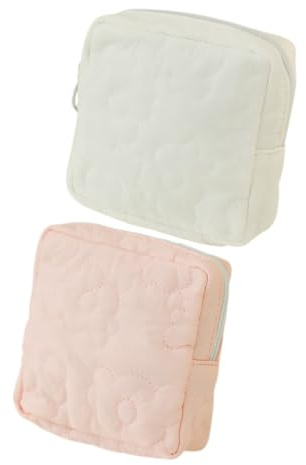 SOPOTUTU 2 Stück-pack Kleine Periodentasche Aus Weichem Material Tragbarer Tampon Und Damenbinden Organizer Mit Reißverschluss Multifunktionale Kosmetiktasche Für Reisen Und Alltag (pink Creme