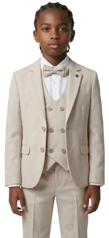 SIRRI Ensemble 5 pièces pour garçon, Costume Formel texturé, Tenue de Communion pour garçon d'honneur, 2 à 13 Ans