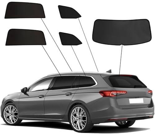 SunClip Sicht- & Sonnenschutz kompatibel mit Volkswagen Passat (CJ5) Variant 2023- & Skoda Superb IV Kombi 2024-, Schwarz