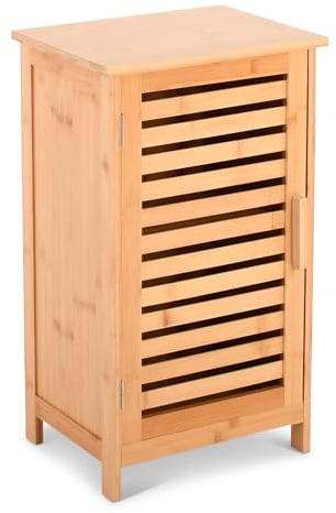 Raburg Badezimmerschrank, 2 Fächer & Lamellentür, Bambus, bis 10 kg | Bambus, 2 Fächer, Belastbarkeit bis 10 kg, für Bad und Gäste-WC