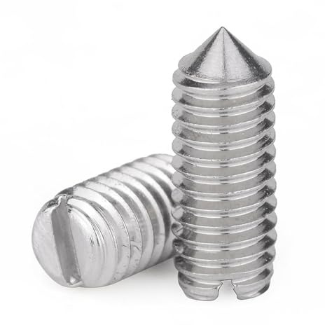 10 pièces M4 M5 M6 longueur 4-25mm 304 acier inoxydable (A2-70) tête fendue pointe conique vis sans extrémité boulon(8mmx10p,M6)