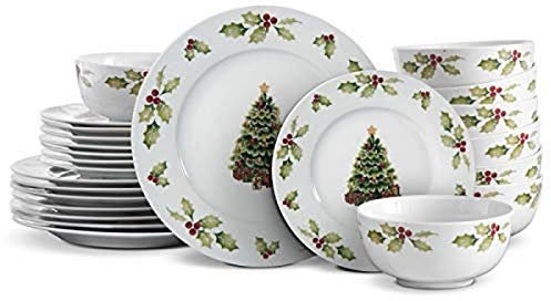 Pfaltzgraff Christmas Day 24 Piece Dinnerware Set, Service for 8