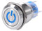 Keenso 19mm 12V-24V Auto Power Druckschalter wasserdicht Metall LED-Tastenschalter selbstsichernde Rast Druckknopf Schalter 1NO1NC(Blau)