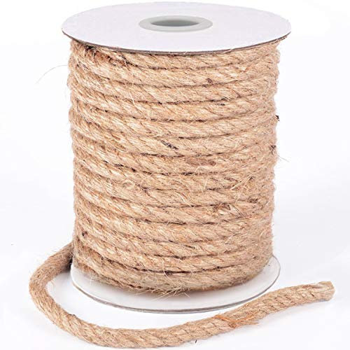 HOMYHOME Corde Chanvre 8mm 30 m Corde deJute Corde tressée Ficelle Corde en Jute pour décoration de la Maison Artisanat Jardin empaquetage Bricolage 30Meter
