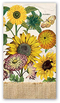 Michel Design Works Weiche, dreilagige Papierservietten, Sonnenblumen-Motiv, perfekt für den täglichen Gebrauch und Präsentation, 15 Stück