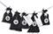 Frau WUNDERVoll® DIY Adventskalender zum Befüllen Schneeflöckchen Stoffbeutel schwarz, Ziffern Silber/Weihnachtskalender,Zahlen,Beutel,Sack,Säcke,Säckchen,Stoff,Baumwolle,Geschenkbeutel,Bastelset