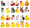Luter 24 Stück Weihnachtsente Quietscheentchen Quietscheentchen Set Kleine Gelbe Ente Weihnachtsenten Weihnachtsenten Dekorationen Schneemann Gummiente für Weihnachtsfeiern Bad Geburtstagsgeschenke