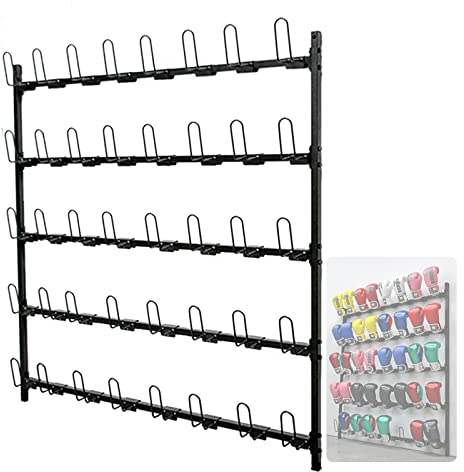 Noblelady Glove Storage Rack Gym Boxing Glove Holder Metal Wall Mount Glove Rack Hanging Glove Display Stand Organizer for Gym Training Facility