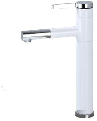 Grifo Baño Lavabo Negro Extraíble Sobre Lavabo Sobre Encimera Lavabo Lavabo Grifo Baño Bajo Encimera Grifo Caliente Y Frío Blanco + Plata Alto