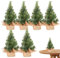 Naisicatar Künstlicher Mini -Weihnachtsbaum, 7,9 Zoll/20 cm realistischer Miniaturkünstlerkiefern mit Leinenbasis, realistischer Kleiner Weihnachtsbaum für Tischplatten oder Schreibtisch