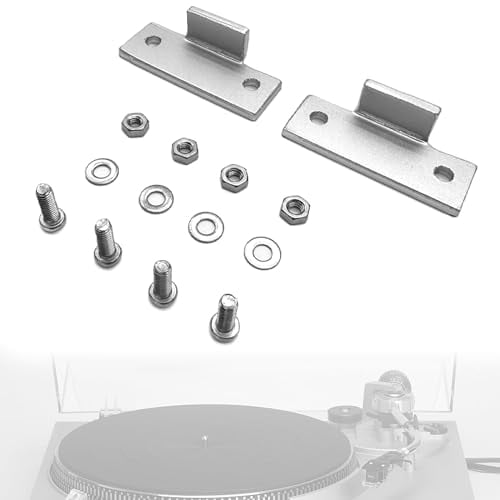 LUTQ Aluminium Plattenspieler-Scharnierhalterungen für Technics SL-D2 3200 B2 Q2 D3 in Silber mit Gleichstrommotor und RCA-Anschluss