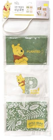 Winnie-Bear-Pooh Over the Door Organizer - Hanging Pocket Wall Storage for Shoes, Toys, and More - Ideal for Closet, Kitchen, Bathroom, and Living Room - Available in 7 & 3 Pockets (Green - 3 Pockets)