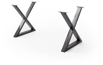 möbelando Tischgestell >Calabria< (2er-Set) in anthrazit - 73x74x8 (BxHxT)