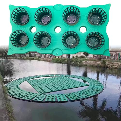 Pflanzkorb Teich Schwimmend Große Schwimmende Teichkörbe für Pflanzen, Schwimmender Teichpflanzerdekor im Freien, Pflanzeninsel für Fischteich / Wasserfläche / Aquarium, DIY-Installation ( Color : Pla