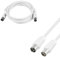 Coaxial Cable Plug To Socket Lead Aerial Coax White TV Male To Female Antenna Socket Extension For Freeview Xfinity T Wow TDS COX DVD VCR Satellite Splitter Connect To Television (2,4,10M) (2Meter)