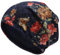 ZLYC Berretto invernale da donna, stile vintage, con teschio, in pile, Fiore e Farfalla Navy, Taglia unica