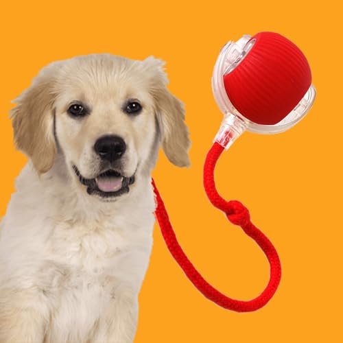 Donubiiu Magic Ball, Interaktiver Spielball, Kauzauber Ball für Hunde, Elektrisch Interaktiver Hundespielzeug Kauzauberball mit Schwanz (1 Stück)