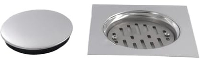 MOHUIED Bodenablauf Dusche 15x15CM Silber Dusche Edelstahl Hotel Einfach Sauber Bad Abfall Abdeckung Boden Ablauf Deodorant Quadrat Boden Ablauf