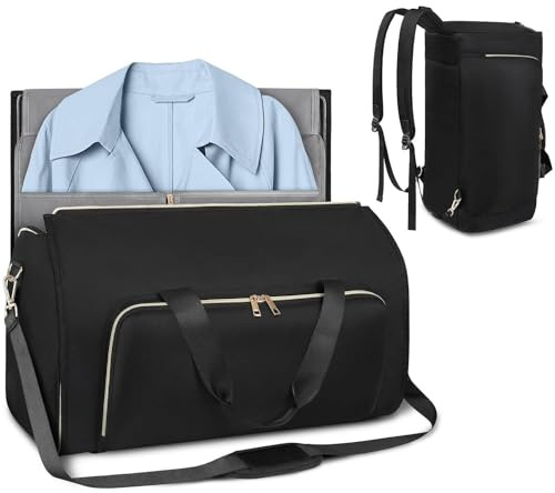 DAWCBVJQ Kleidertasche für Reisen, Handgepäcktasche für Reisen, wandelbare Kleidertasche, Anzugtasche für Männer und Frauen, Reisen, 2-in-1 Hängetasche, Business-Reisetasche, 53,3 x 33 x 30,5 cm,